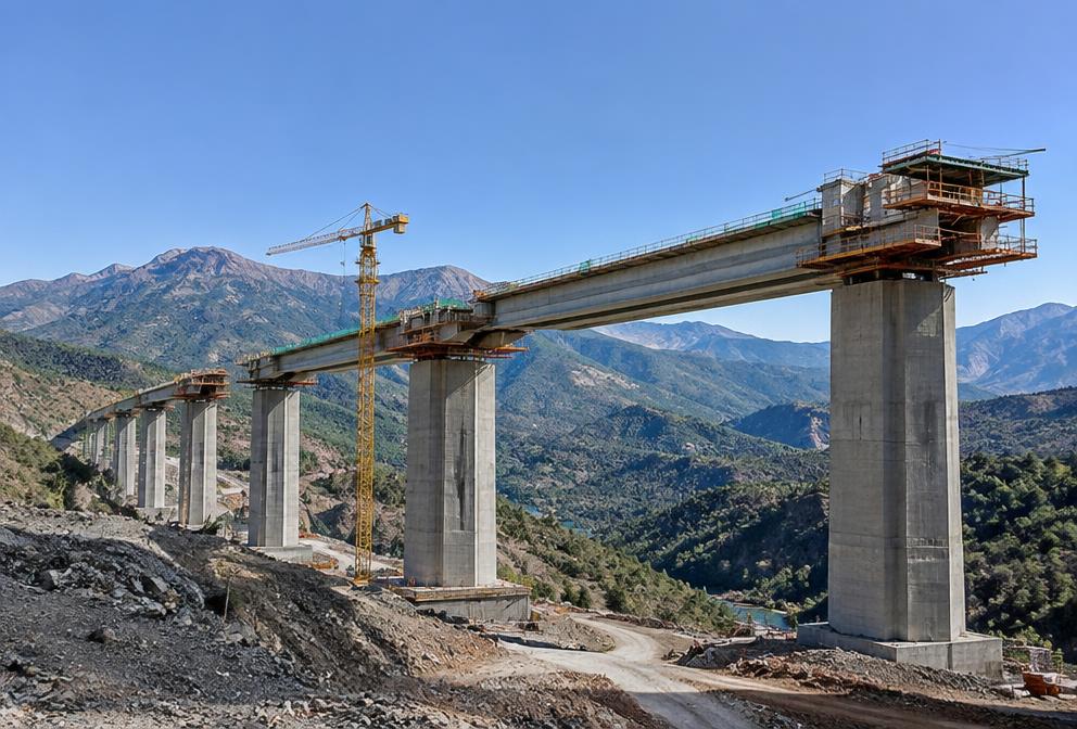 Puente de concreto en construcción